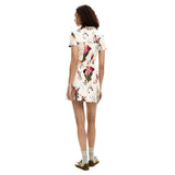 Phatbird Blush Floral Button-Front Short-Sleeve Shirt Dress
