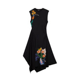 Phatbird Brown Sleeveless Smock Midi Dress