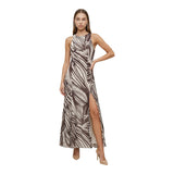 Phatbird Brown Mesh Maxi Dress