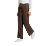 Phatbird Brown Wide-Leg Linen Trousers