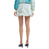 Phatbird Light Blue Button-Front Cotton Skirt