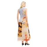 Phatbird Tangerine Floral Sleeveless Round-Neck Sundress