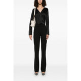 Phatbird Midnight Black Silk-Blend V-Neck Blouse