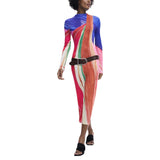 Phatbird Fuchsia Long-Sleeve Round-Neck Bodycon Dress