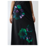 Phatbird Noir Floral Stretch Viscose Zip Skirt