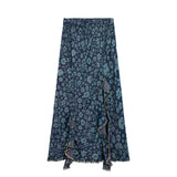 Phatbird Cobalt Lyocell Bloom Midi Skirt