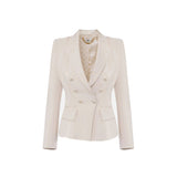 phatbird Ivory White Low-Cut V-Neck Blazer