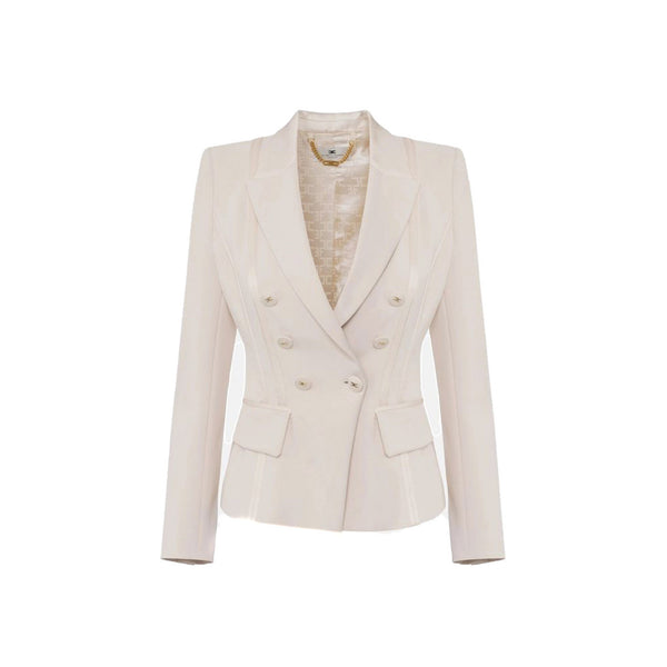 phatbird Ivory White Low-Cut V-Neck Blazer