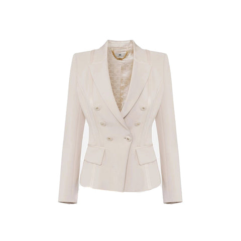 phatbird Ivory White Low-Cut V-Neck Blazer
