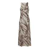 Phatbird Brown Mesh Maxi Dress