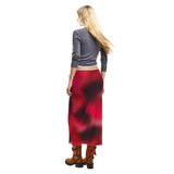 Phatbird Red Button-Front Cotton Skirt