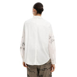 Phatbird Pure White Striped Cotton Button-Up Shirt