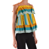 phatbird Multicolor Cotton Strappy Sleeveless Blouse
