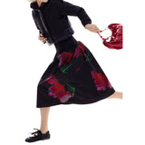 Phatbird Black Button-Front Cotton Skirt