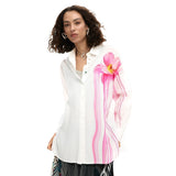 Phatbird White Floral Long-Sleeve Shirt