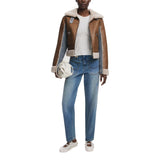 Desigual Faux Leather-Look Zip Blazer