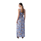 Phatbird Blue Floral Square-Neck Strap Dress