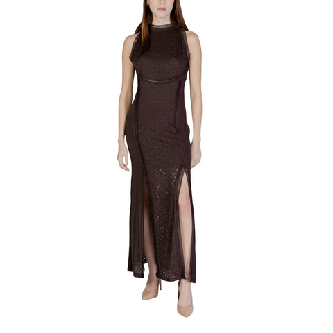 Phatbird Brown Mesh Maxi Dress