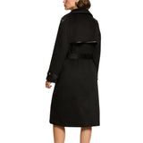 Morgan De Toi Black Double-Breasted Trench Coat