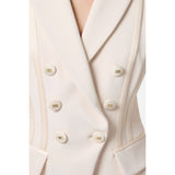 Phatbird Ivory White Low-Cut V-Neck Blazer