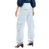 Phatbird Ice Blue Lace-Up Wide-Leg Trousers