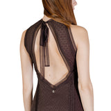 Phatbird Brown Mesh Maxi Dress