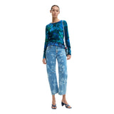 Phatbird Ocean Floral Viscose Long-Sleeve Knit Top