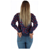 Armani Jeans Blue Checked Print Cardigan