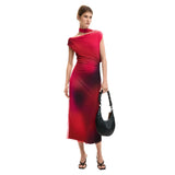 Phatbird Magenta Sleeveless Boat-Neck Stretch Dress