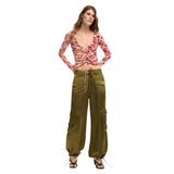 Phatbird Forest Green Zip-Button Tailored Trousers