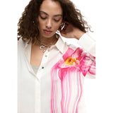 Phatbird White Floral Long-Sleeve Shirt