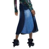 Phatbird Azure Cotton Zip Pocket A-Line Skirt