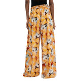 Marigold Floral Viscose Relaxed Wide Trousers
