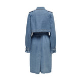 Women's Denim Trench Coat with Belt