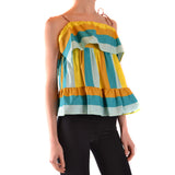 phatbird Multicolor Cotton Strappy Sleeveless Blouse