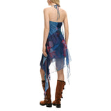 Phatbird Sapphire Print Sleeveless Plunge Dress