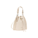 Taupe Lace-Up Roomy Canvas Shopper