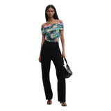 Phatbird Periwinkle Floral Short-Sleeve Boat-Neck Top