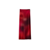 Phatbird Red Button-Front Cotton Skirt
