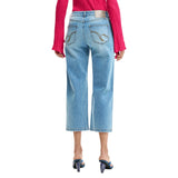 Phatbird Light Wash Zip-Button Cotton Straight Jeans