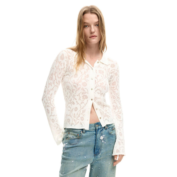 phatbird Ivory White Viscose-Blend Classic Shirt