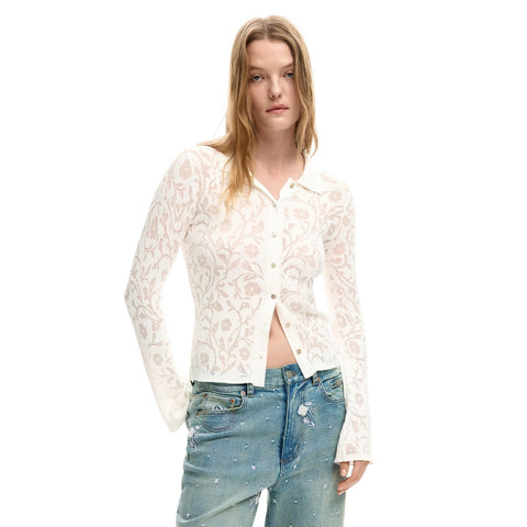 phatbird Ivory White Viscose-Blend Classic Shirt