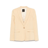 phatbird Sunflower Yellow Linen-Blend V-Neck Blazer