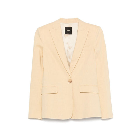 phatbird Sunflower Yellow Linen-Blend V-Neck Blazer
