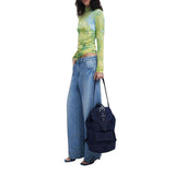 Phatbird Cobalt Faux-Leather Structured Weekend Tote