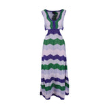 Pinko Chevron Stripe Maxi Dress