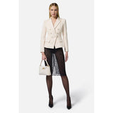 Phatbird Ivory White Low-Cut V-Neck Blazer