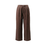 Phatbird Brown Wide-Leg Linen Trousers