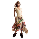 Phatbird Toasted Print Short-Sleeve Relaxed Dress