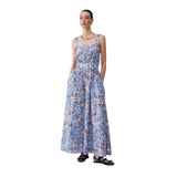 Phatbird Blue Floral Square-Neck Strap Dress